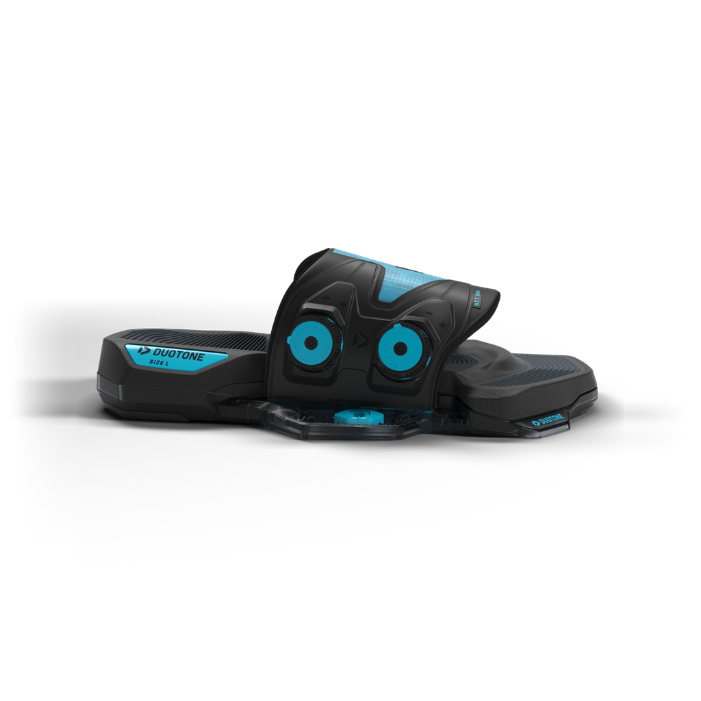 2027 Duotone NTT 360 kiteboard bindings, opposite side profile showing the strap and heel support